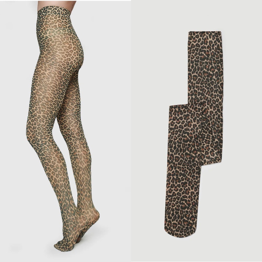 NWT Swedish Stockings Leopard Print Tights